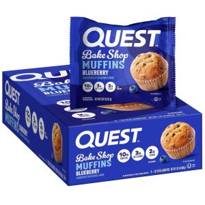 image:imageQuest Nutrition Blueberry Muffin 10g Protein 3g Net Carb 2g Sugar Protein Snack 8 CountBlueberry Muffins