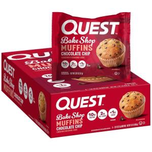 image:imageQuest Nutrition Blueberry Muffin 10g Protein 3g Net Carb 2g Sugar Protein Snack 8 CountChocolate Chip Muffins
