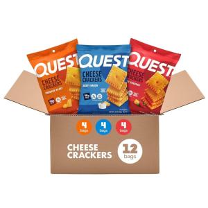 image:imageQuest Nutrition Cheese Crackers Zesty Ranch Flavor 10g Protein 5g Net Carbs High Protein 12 CountZesty Ranch  Cheddar Blast  Spicy Cheddar