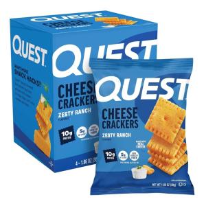 image:imageQuest Nutrition Cheese Crackers Zesty Ranch Flavor 10g Protein 5g Net Carbs High Protein 12 CountZesty Ranch
