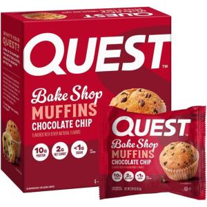 image:imageQuest Nutrition Chocolate Chip Muffin 10g Protein 2g Net Carb Less than 1g Sugar Protein Snack 4 Count