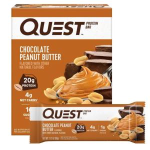 image:imageQuest Nutrition Cookies amp Cream Protein Bars 21g Protein 4g Net Carbs 1g Sugar High Fiber Gluten Free Keto Friendly 4 CountChocolate Peanut Butter