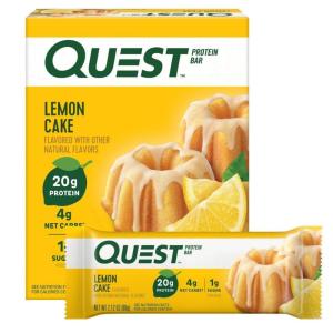 image:imageQuest Nutrition Cookies amp Cream Protein Bars 21g Protein 4g Net Carbs 1g Sugar High Fiber Gluten Free Keto Friendly 4 CountLemon Cake