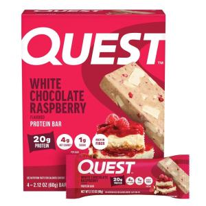 image:imageQuest Nutrition Cookies amp Cream Protein Bars 21g Protein 4g Net Carbs 1g Sugar High Fiber Gluten Free Keto Friendly 4 CountWhite Chocolate Raspberry