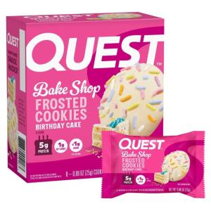 image:imageQuest Nutrition Frosted Protein Cookies Twin Pack Lemon Cake 1g Sugar 10g Protein 2g Net Carbs Gluten Free 16 CookiesBirthday Cake