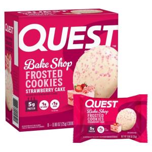 image:imageQuest Nutrition Frosted Protein Cookies Twin Pack Lemon Cake 1g Sugar 10g Protein 2g Net Carbs Gluten Free 16 CookiesStrawberry Cake