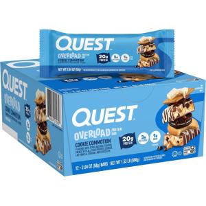image:imageQuest Nutrition Overload Protein Bars Chocolate Explosion 20g Protein 1g Sugar 3g Net Carbs Gluten Free 12 CountCookie Commotion