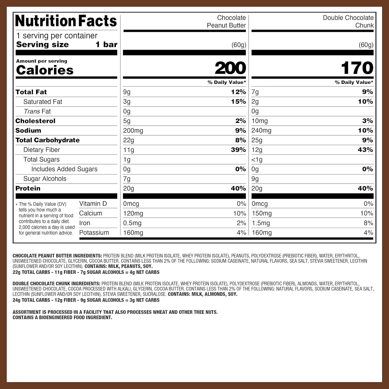 image:imageQuest Nutrition Chocolate Chip Cookie Dough Protein Bars High Protein Low Carb Gluten Free Keto Friendly 12 CountChocolate Lovers Variety Pack