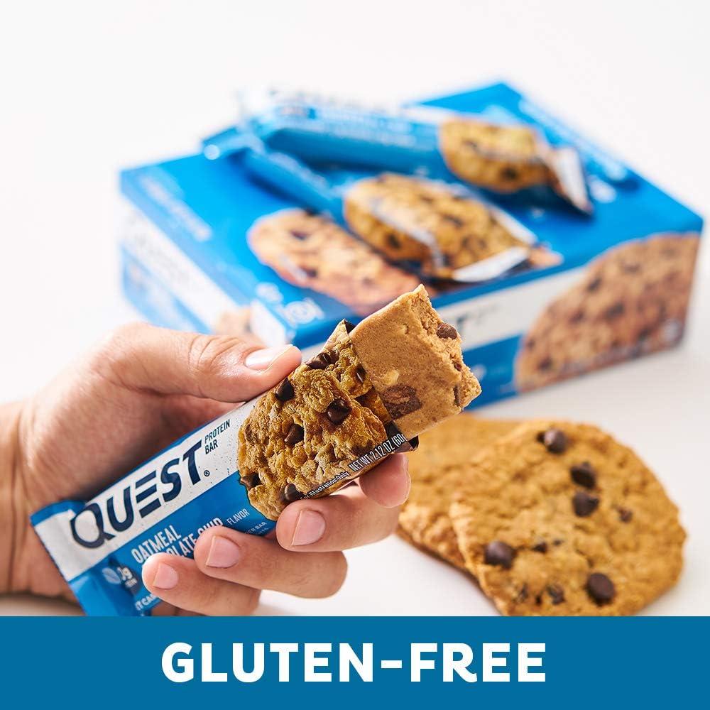 image:imageQuest Nutrition Chocolate Chip Cookie Dough Protein Bars High Protein Low Carb Gluten Free Keto Friendly 12 CountOatmeal Chocolate Chip