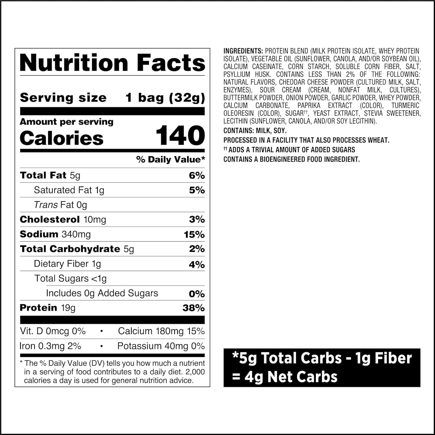 image:imageQuest Nutrition Dill Pickle Flavored Protein Chips 19g Protein 4g Net Carbs Protein Snacks Gluten Free 12 CountBarbecue Cheddar Sour Cream Sour Cream Onion
