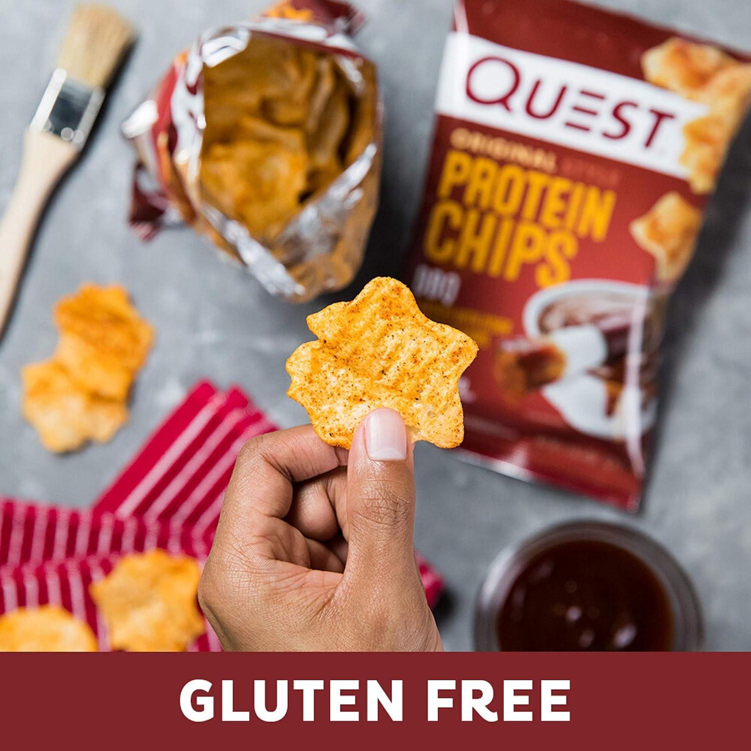 image:imageQuest Nutrition Dill Pickle Flavored Protein Chips 19g Protein 4g Net Carbs Protein Snacks Gluten Free 12 CountBarbecue