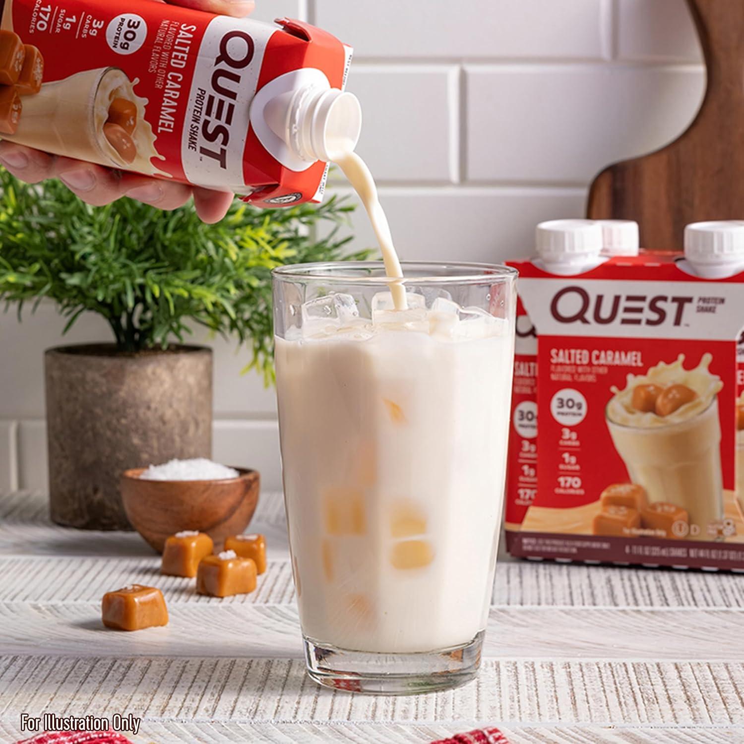 image:imageQuest Nutrition Ready To Drink Chocolate Protein Shake 30g Protein 4g Net Carbs Gluten Free Keto Friendly 11 fl oz Pack of 12Salted Caramel