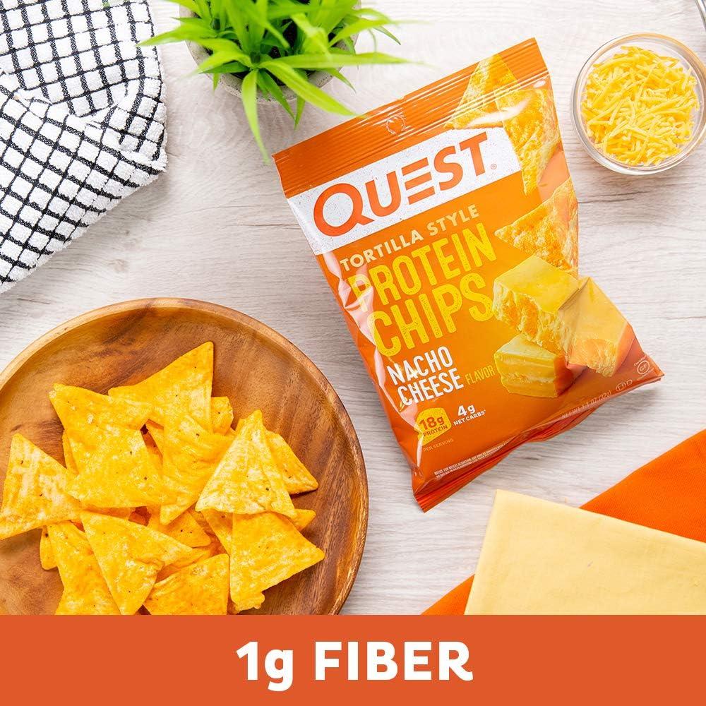 image:imageQuest Nutrition Tortilla Style Protein Chips Salty Snack Variety Pack Pizza Loaded Taco Nacho Cheese Ranch High Protein Snack Low Carb Gluten Free 11 oz Pack of 8 2 each flavorNacho Cheese