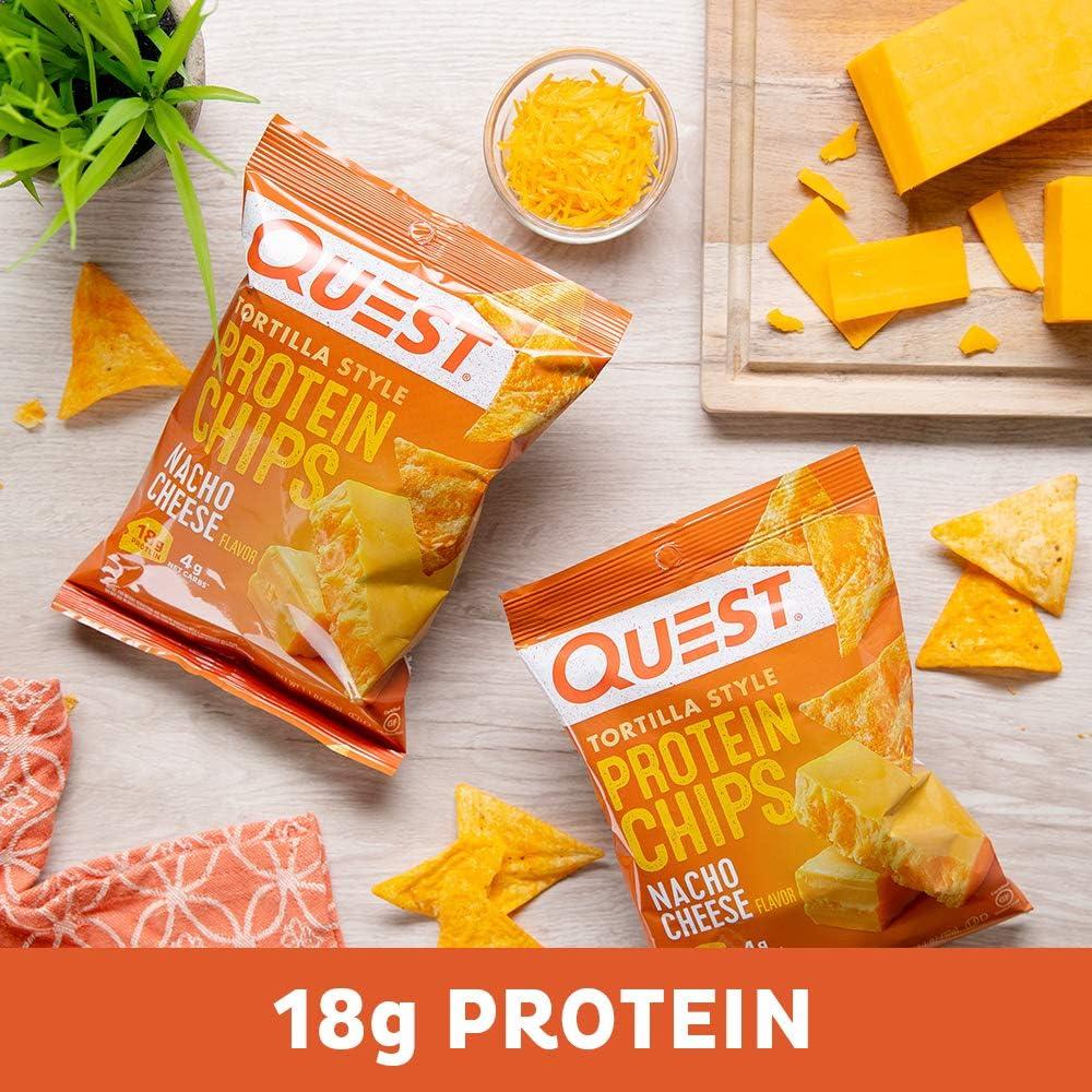 image:imageQuest Nutrition Tortilla Style Protein Chips Salty Snack Variety Pack Pizza Loaded Taco Nacho Cheese Ranch High Protein Snack Low Carb Gluten Free 11 oz Pack of 8 2 each flavorCheddar Cheese