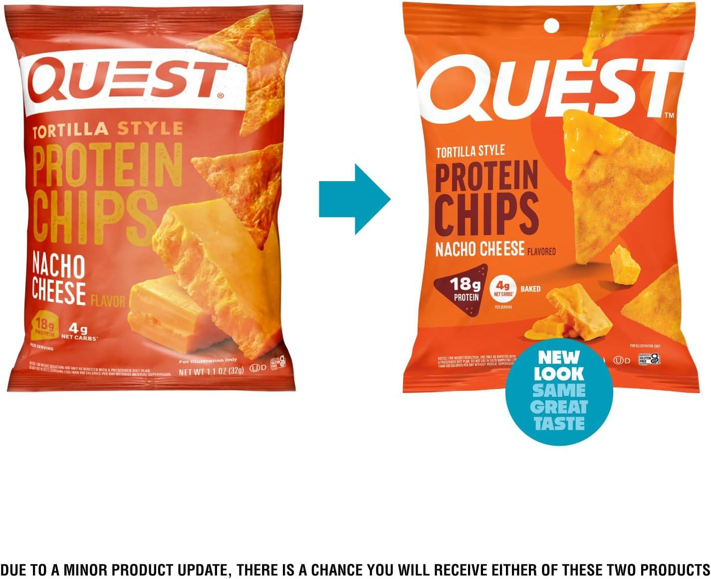 image:imageQuest Nutrition Tortilla Style Protein Chips Salty Snack Variety Pack Pizza Loaded Taco Nacho Cheese Ranch High Protein Snack Low Carb Gluten Free 11 oz Pack of 8 2 each flavorNacho Cheese