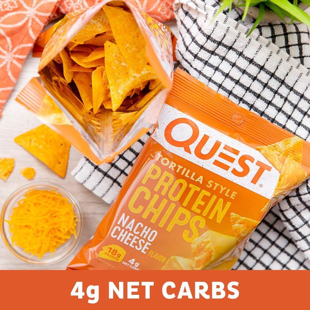 image:imageQuest Nutrition Tortilla Style Protein Chips Salty Snack Variety Pack Pizza Loaded Taco Nacho Cheese Ranch High Protein Snack Low Carb Gluten Free 11 oz Pack of 8 2 each flavorNacho Cheese