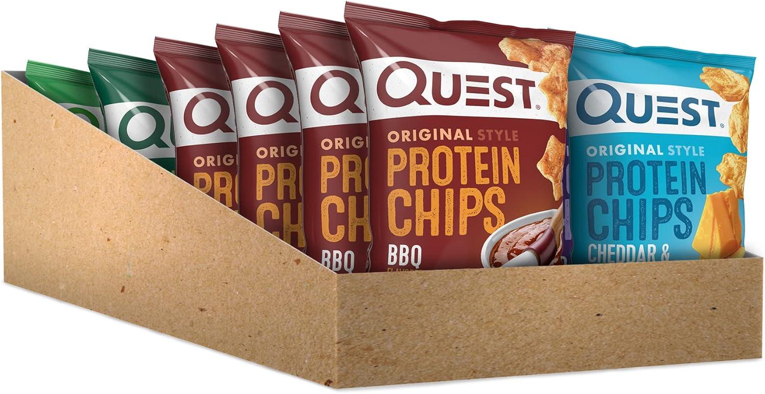 image:imageQuest Nutrition Tortilla Style Protein Chips Salty Snack Variety Pack Pizza Loaded Taco Nacho Cheese Ranch High Protein Snack Low Carb Gluten Free 11 oz Pack of 8 2 each flavorCheddar Cheese