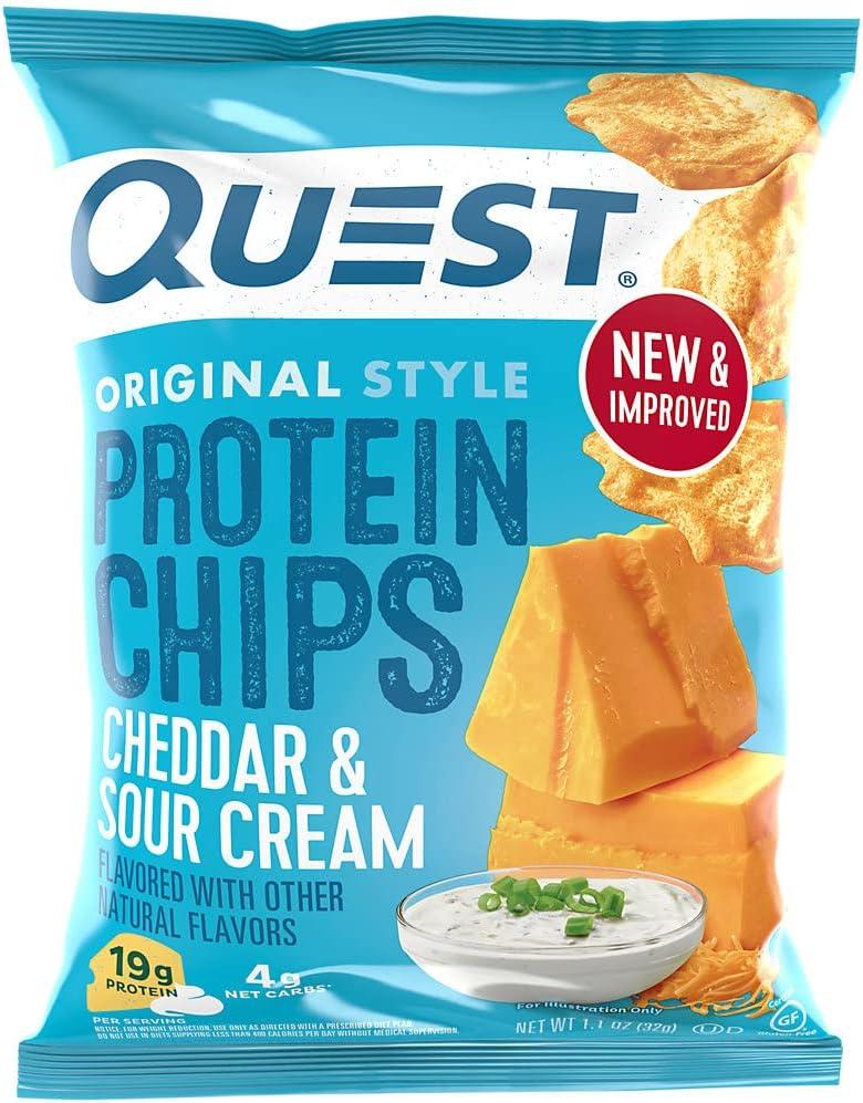 image:imageQuest Nutrition Tortilla Style Protein Chips Salty Snack Variety Pack Pizza Loaded Taco Nacho Cheese Ranch High Protein Snack Low Carb Gluten Free 11 oz Pack of 8 2 each flavorCheddar Cheese