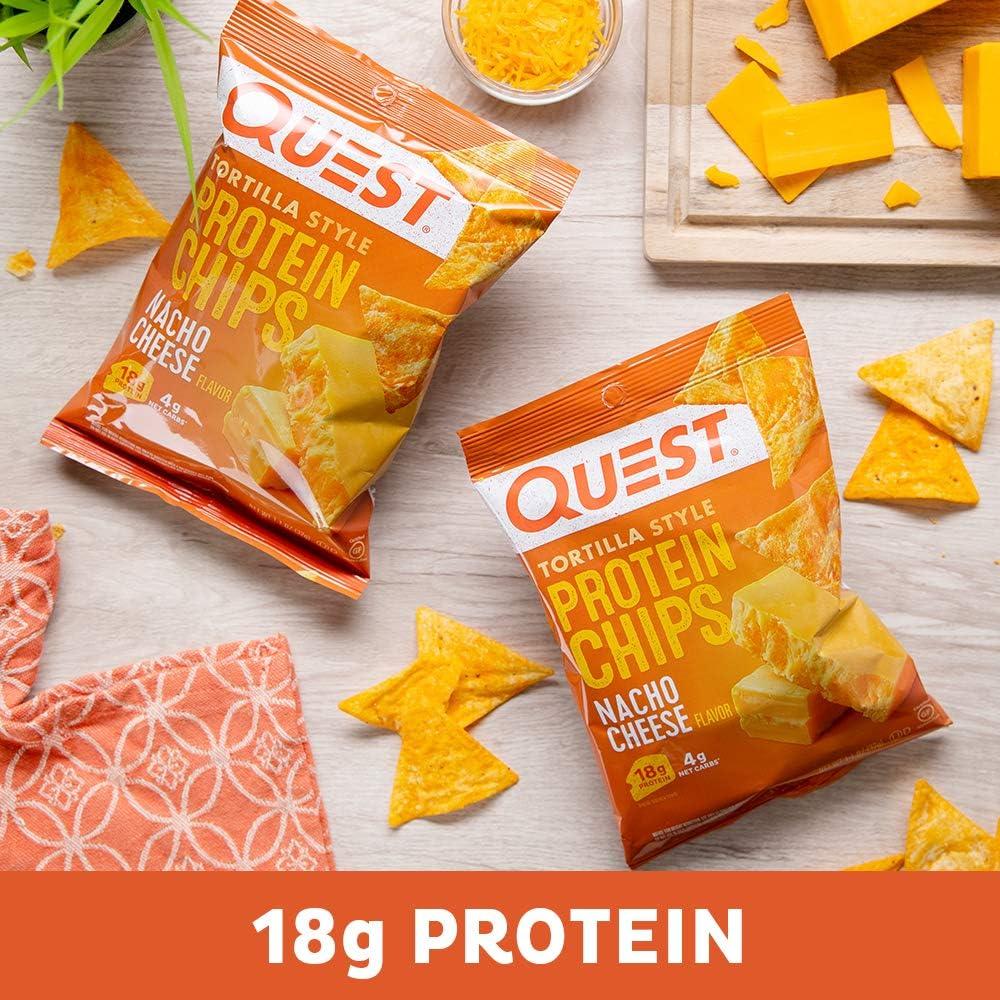 image:imageQuest Nutrition Tortilla Style Protein Chips Salty Snack Variety Pack Pizza Loaded Taco Nacho Cheese Ranch High Protein Snack Low Carb Gluten Free 11 oz Pack of 8 2 each flavorNacho Cheese