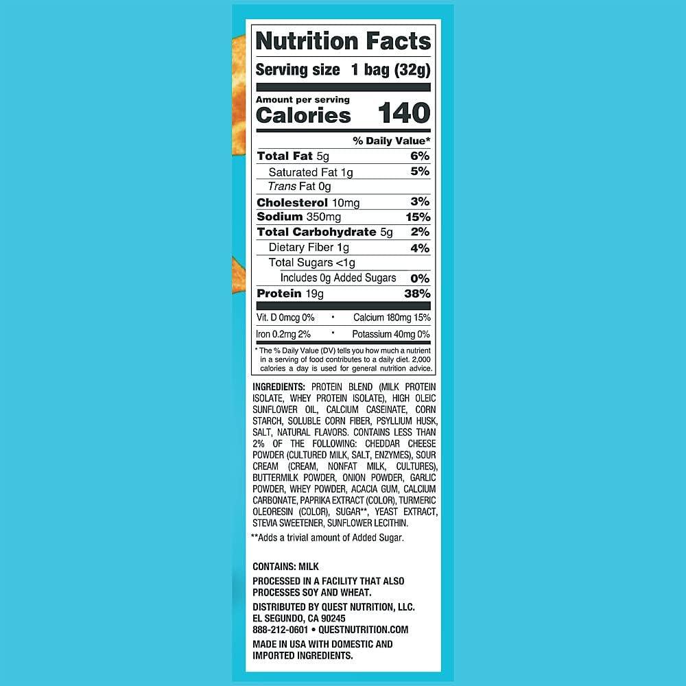 image:imageQuest Nutrition Tortilla Style Protein Chips Salty Snack Variety Pack Pizza Loaded Taco Nacho Cheese Ranch High Protein Snack Low Carb Gluten Free 11 oz Pack of 8 2 each flavorCheddar Cheese