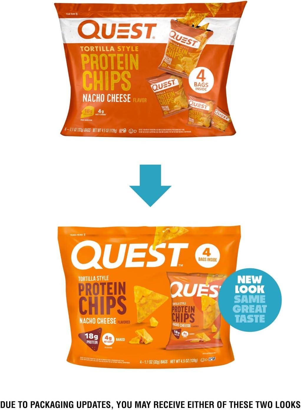 image:imageQuest Nutrition Tortilla Style Protein Chips Salty Snack Variety Pack Pizza Loaded Taco Nacho Cheese Ranch High Protein Snack Low Carb Gluten Free 11 oz Pack of 8 2 each flavorNacho Cheese