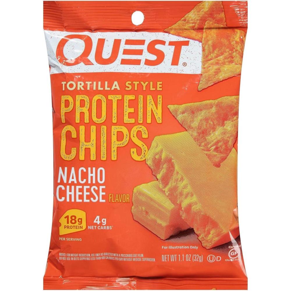image:imageQuest Nutrition Tortilla Style Protein Chips Salty Snack Variety Pack Pizza Loaded Taco Nacho Cheese Ranch High Protein Snack Low Carb Gluten Free 11 oz Pack of 8 2 each flavorNacho Cheese
