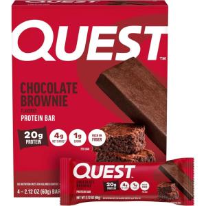 image:imageQuest Nutrition Chocolate Brownie Protein Bars 20g Protein 4g Net Carbs 1g Sugar High Fiber Gluten Free Keto Friendly 4 Count