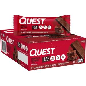 image:imageQuest Nutrition Chocolate Chip Cookie Dough Protein Bars High Protein Low Carb Gluten Free Keto Friendly 12 CountChocolate Brownie