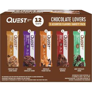 image:imageQuest Nutrition Chocolate Chip Cookie Dough Protein Bars High Protein Low Carb Gluten Free Keto Friendly 12 CountChocolate Lovers Variety Pack