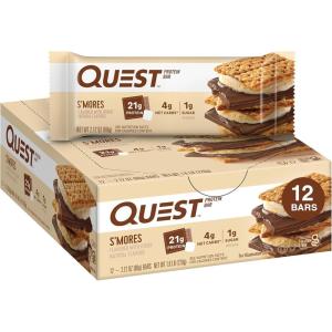 image:imageQuest Nutrition Chocolate Chip Cookie Dough Protein Bars High Protein Low Carb Gluten Free Keto Friendly 12 CountSmores