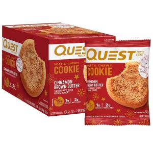 image:imageQuest Nutrition Chocolate Chip Protein Cookie 15g Protein 1g Sugar 2g Net Carbs Keto Friendly High Protein Low Carb 12 CountCinnamon Brown Butter  Seasonal