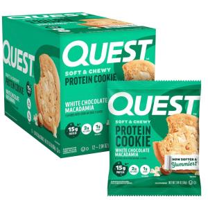 image:imageQuest Nutrition Chocolate Chip Protein Cookie 15g Protein 1g Sugar 2g Net Carbs Keto Friendly High Protein Low Carb 12 CountWhite Chocolate Macadamia Nut