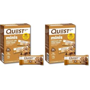 image:imageQuest Nutrition Mini Chocolate Chip Cookie Dough Protein Bars 8g Protein 1g Sugar 2g Net Carbs Gluten Free 14 Count14 Count Pack of 2