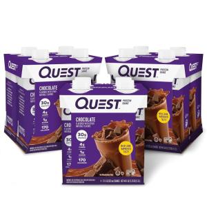 image:imageQuest Nutrition Ready To Drink Chocolate Protein Shake 30g Protein 4g Net Carbs Gluten Free Keto Friendly 11 fl oz  Pack of 12Chocolate