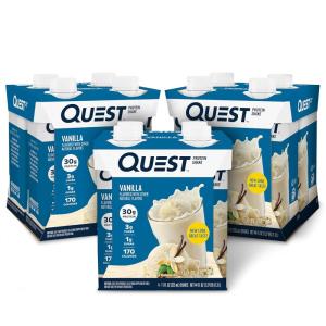 image:imageQuest Nutrition Ready To Drink Chocolate Protein Shake 30g Protein 4g Net Carbs Gluten Free Keto Friendly 11 fl oz  Pack of 12Vanilla