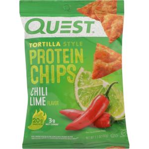 image:imageQuest Nutrition Tortilla Style Protein Chips Salty Snack Variety Pack Pizza Loaded Taco Nacho Cheese Ranch High Protein Snack Low Carb Gluten Free 11 oz Pack of 8 2 each flavorChili Lime