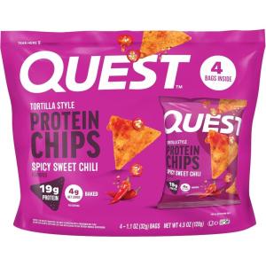 image:imageQuest Nutrition Tortilla Style Protein Chips Salty Snack Variety Pack Pizza Loaded Taco Nacho Cheese Ranch High Protein Snack Low Carb Gluten Free 11 oz Pack of 8 2 each flavorSpicy Sweet Chili