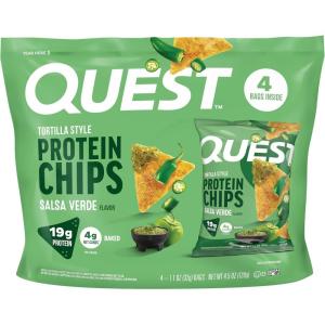 image:imageQuest Nutrition Tortilla Style Protein Chips Salty Snack Variety Pack Pizza Loaded Taco Nacho Cheese Ranch High Protein Snack Low Carb Gluten Free 11 oz Pack of 8 2 each flavorSalsa Verde