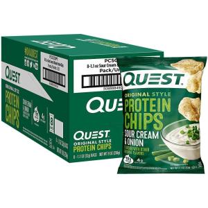 image:imageQuest Nutrition Tortilla Style Protein Chips Salty Snack Variety Pack Pizza Loaded Taco Nacho Cheese Ranch High Protein Snack Low Carb Gluten Free 11 oz Pack of 8 2 each flavorSour Cream  Onion