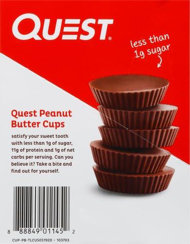 image:imageQuest Nutrition Peanut Butter Cups 11g Protein 1g Sugar Low Carb Gluten Free Keto Friendly 4 CountPeanut Butter