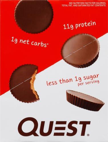 image:imageQuest Nutrition Peanut Butter Cups 11g Protein 1g Sugar Low Carb Gluten Free Keto Friendly 4 CountPeanut Butter