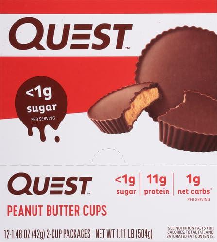 image:imageQuest Nutrition Peanut Butter Cups 11g Protein 1g Sugar Low Carb Gluten Free Keto Friendly 4 CountPeanut Butter