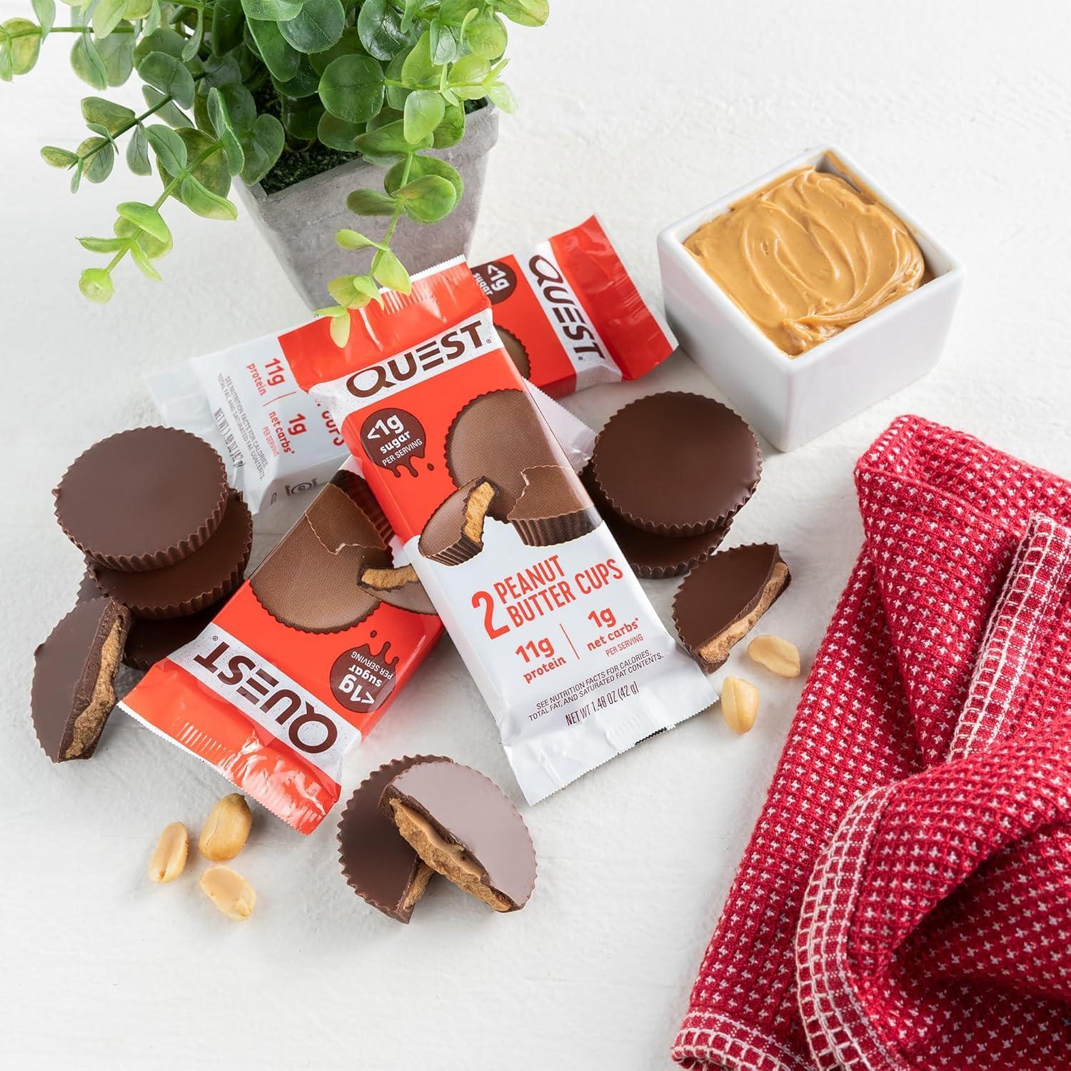 image:imageQuest Nutrition Peanut Butter Cups 11g Protein 1g Sugar Low Carb Gluten Free Keto Friendly 4 CountPeanut Butter
