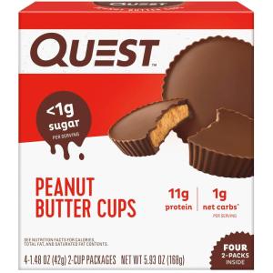 image:imageQuest Nutrition Peanut Butter Cups 11g Protein 1g Sugar Low Carb Gluten Free Keto Friendly 4 CountPeanut Butter